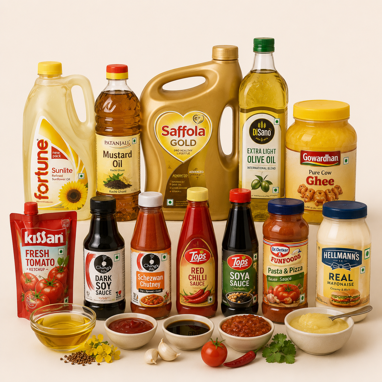 All Sauces,Oil, and Ghee