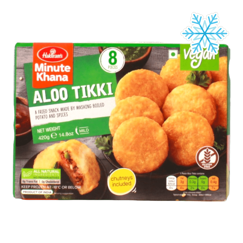 Haldiram's - 420g (Frozen) Minute Khana Aloo Tikki (Vegan) 8 Pieces