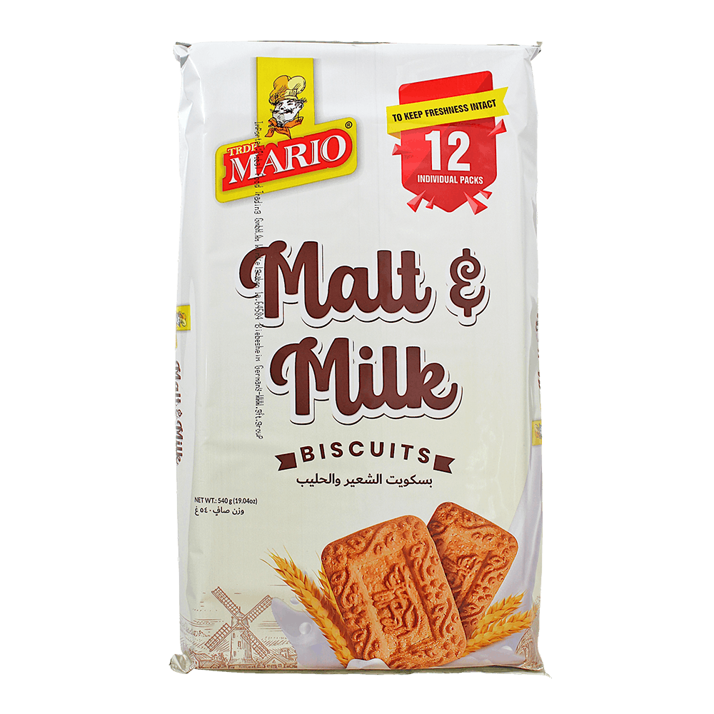 Mario - 540g Biscuits Malt & Milk