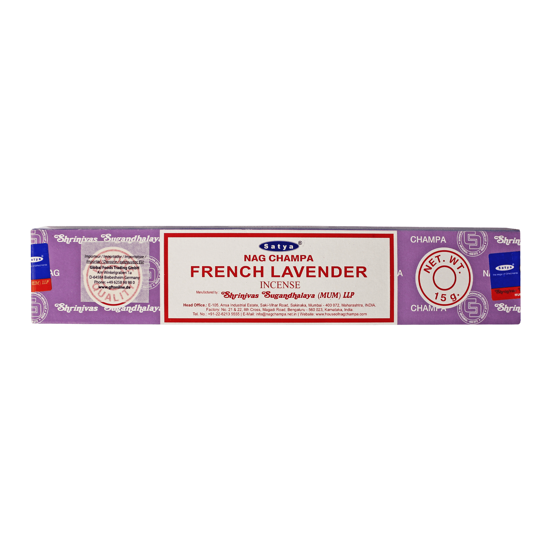 Agarbatti Nag Champa - French Lavander (15 sticks)