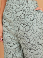 Sage Bloom Printed Straight Kurta Set