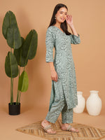 Sage Bloom Printed Straight Kurta Set