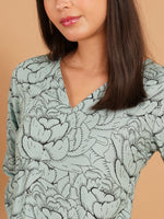 Sage Bloom Printed Straight Kurta Set
