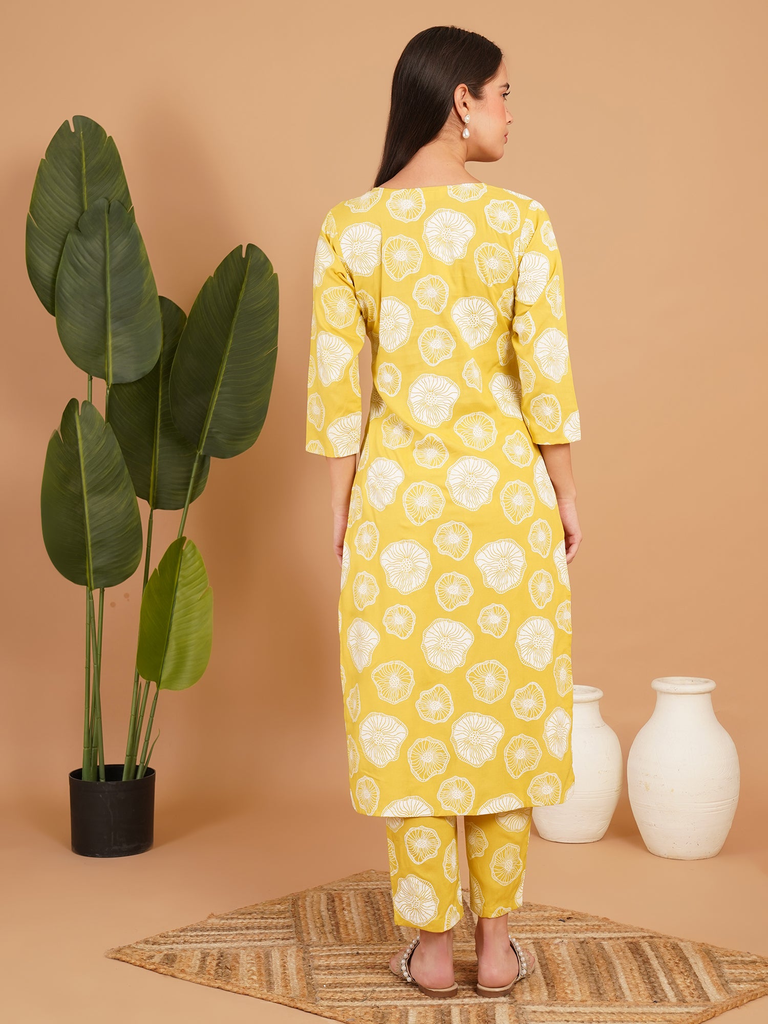 Sunshine Blossom Printed Straight Kurta Set
