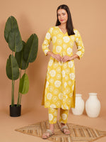 Sunshine Blossom Printed Straight Kurta Set