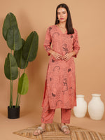 Blush Paisley Printed Straight Kurta Set
