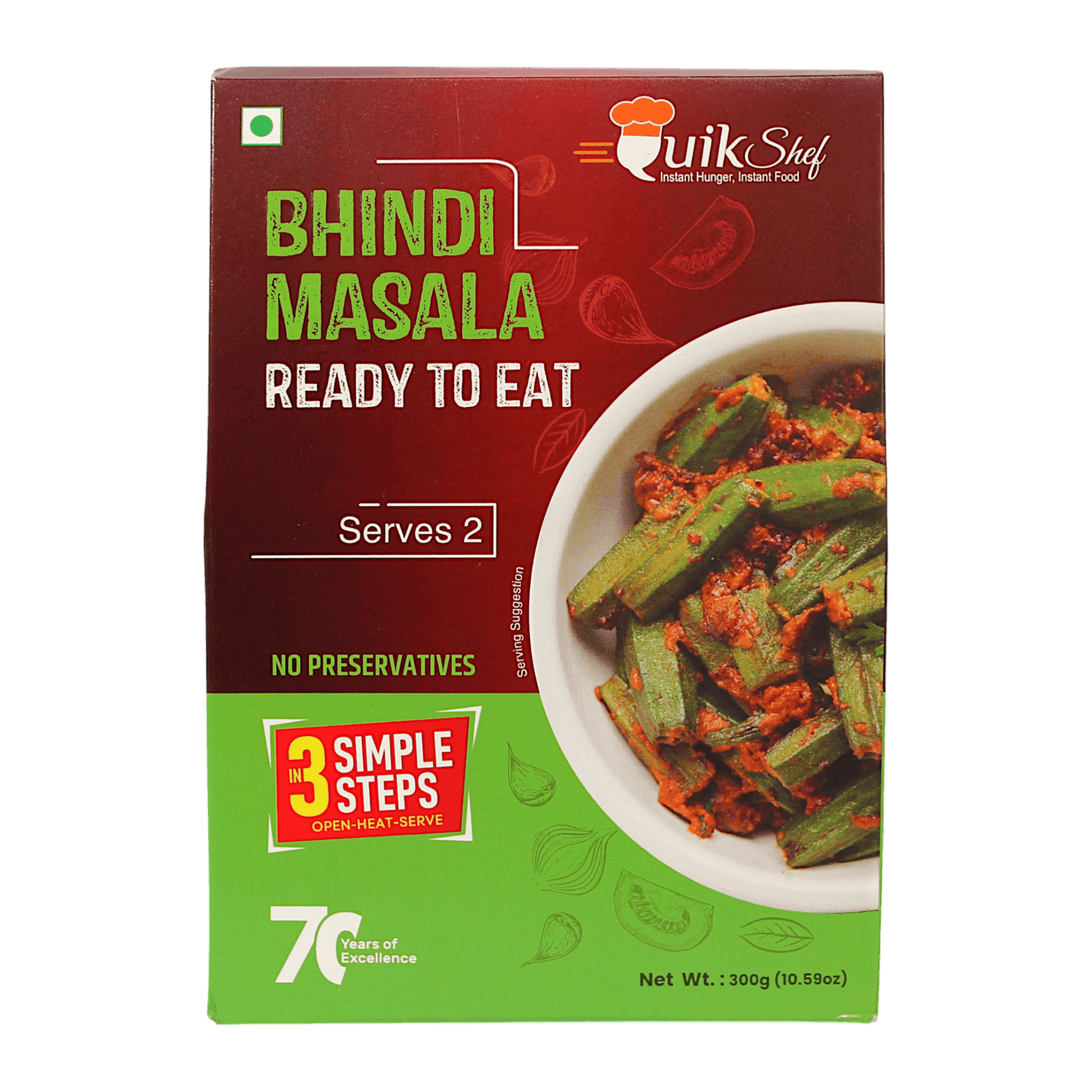 QuikShef  - 300g Bhindi Masala RTE (Serves 2)