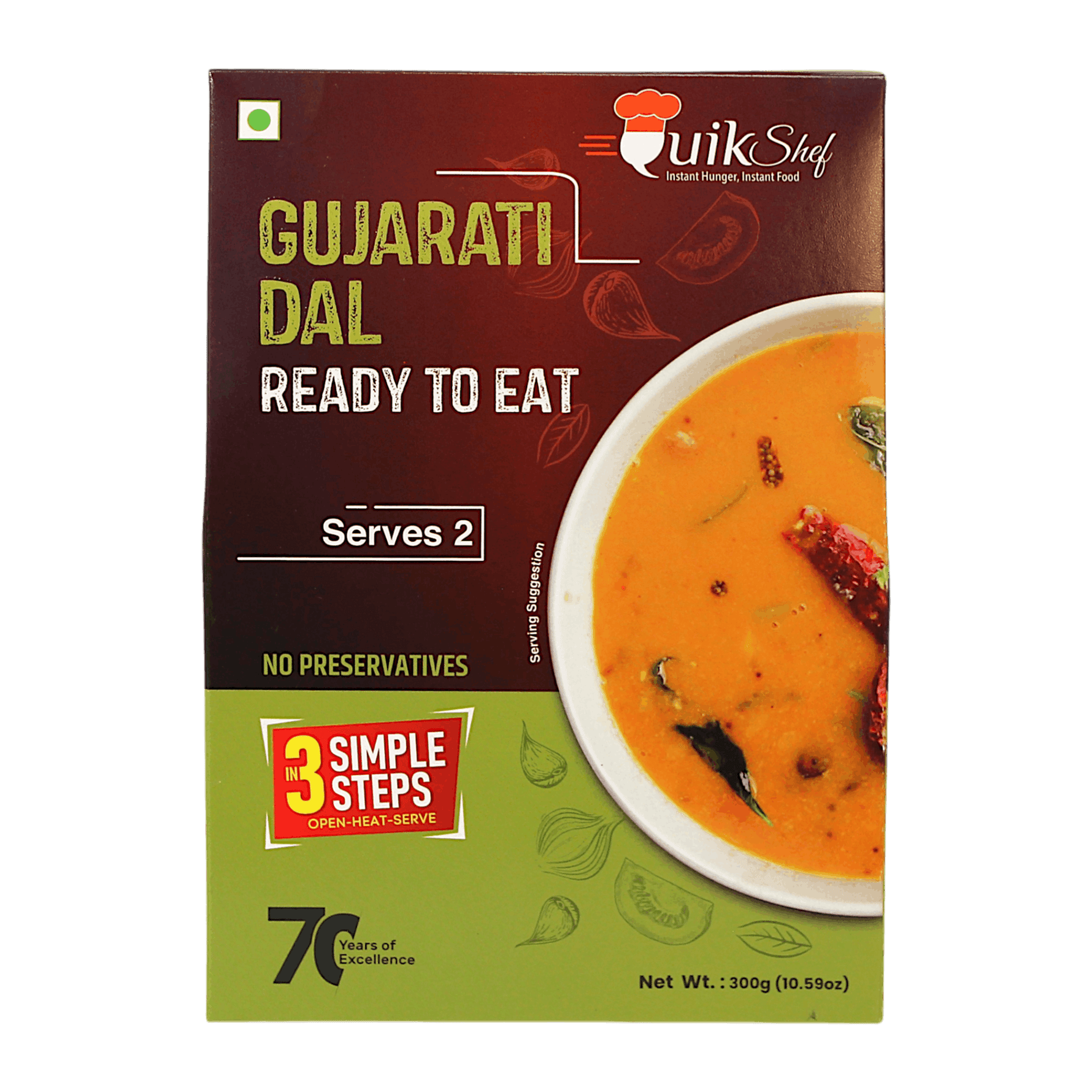 QuikShef  - 300g Gujarati Dal RTE (Serves 2)