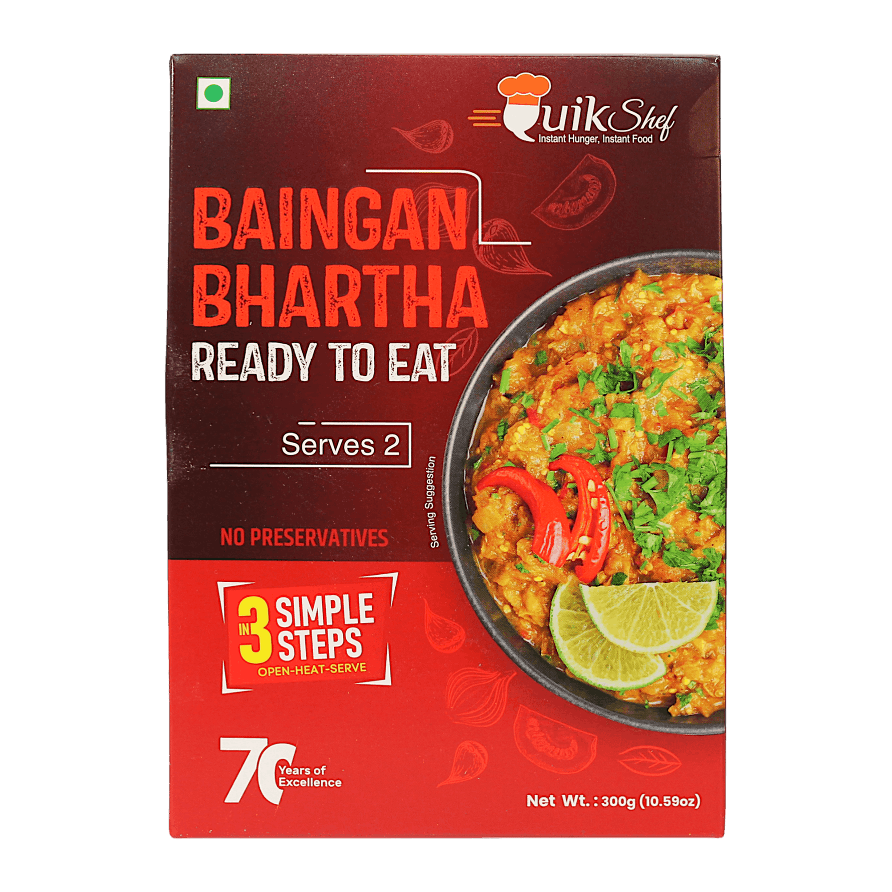 QuikShef - 300g Baingan Bharta RTE (Serves 2)