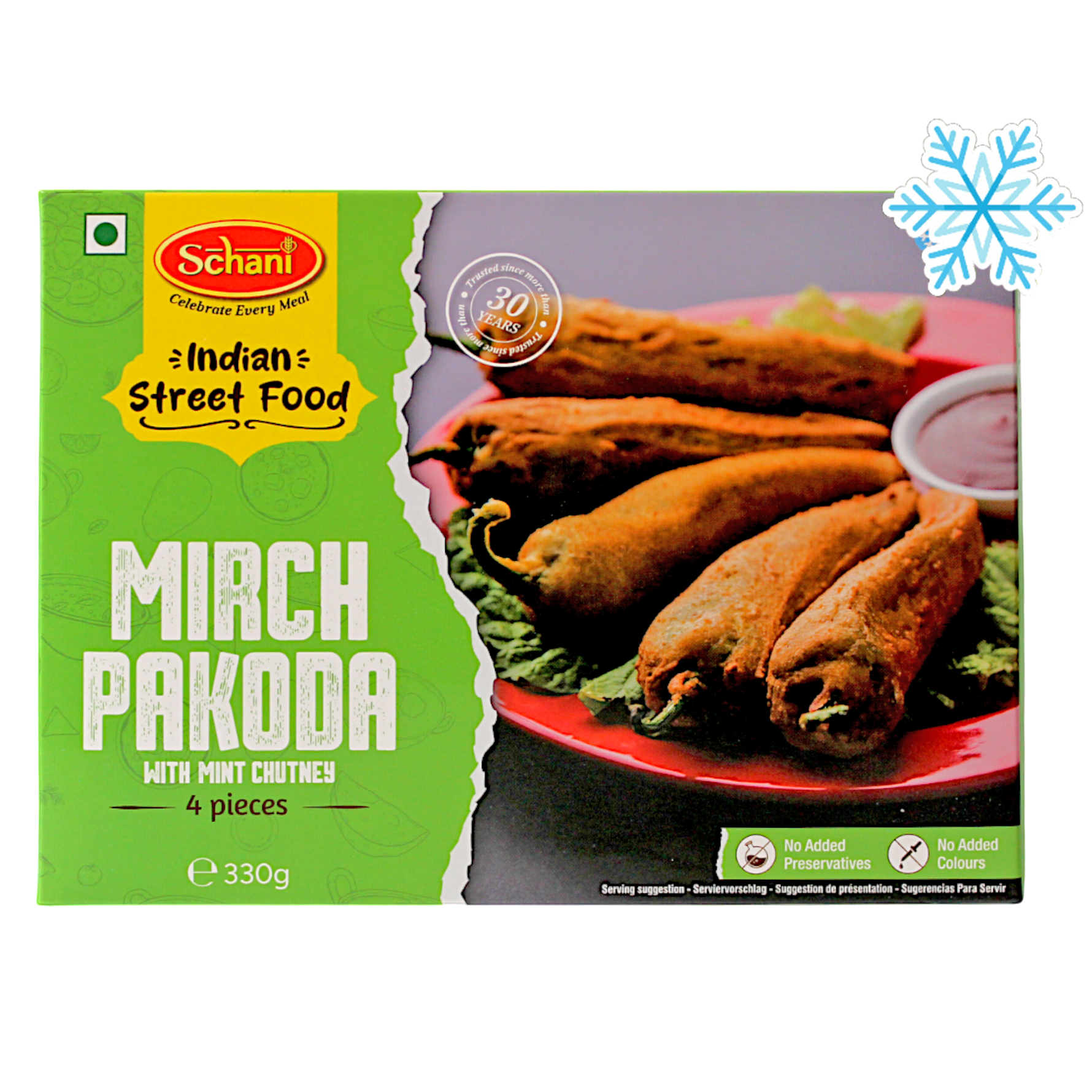 Schani - 330g (Frozen) Mirchi Pakoda (with Mint Chutney) 4 pieces