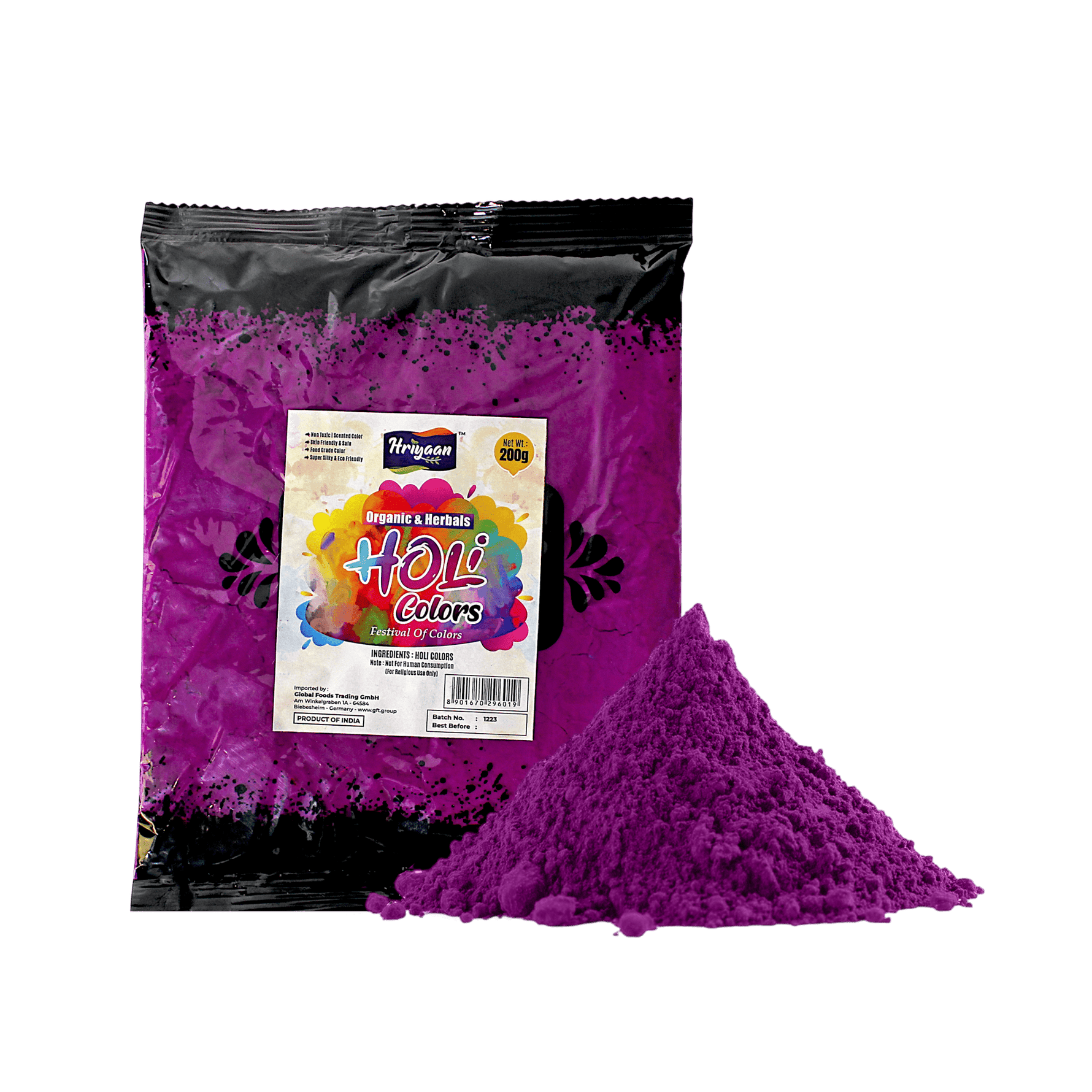 Holi Color - 200g Violet Organic Color Powder