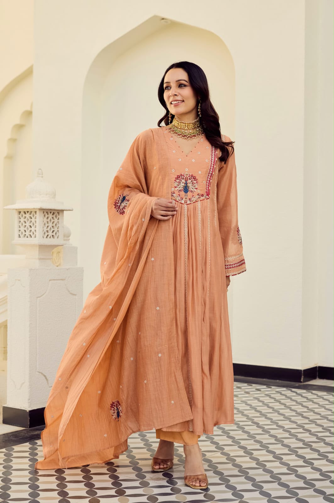 Embroidered Anarkali 3 Piece kurta Set