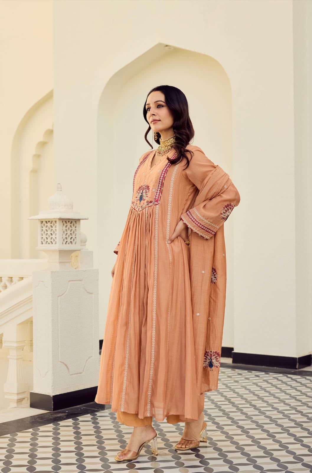 Embroidered Anarkali 3 Piece kurta Set