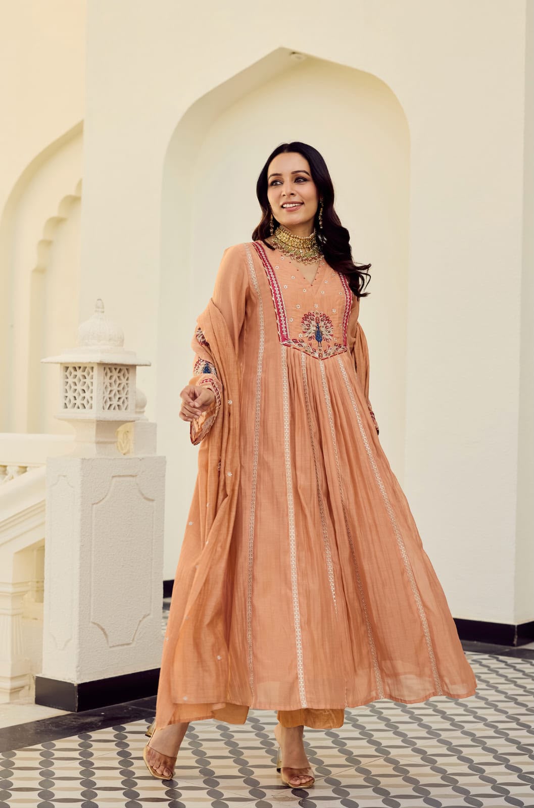 Embroidered Anarkali 3 Piece kurta Set