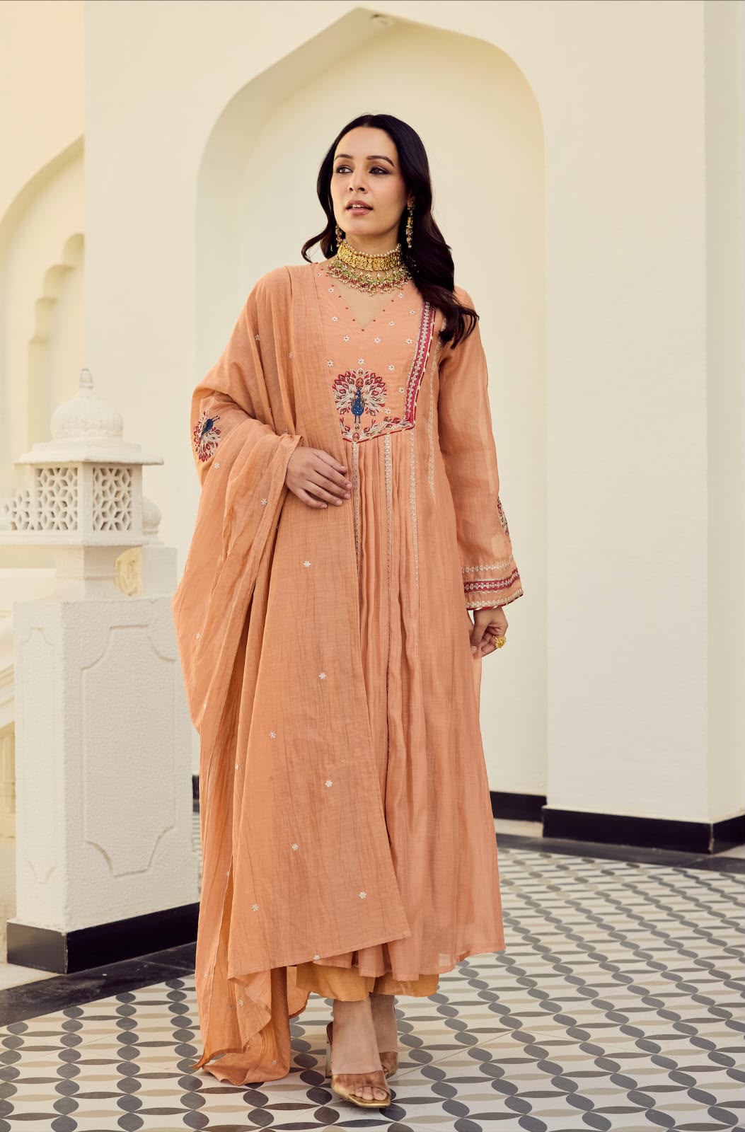 Embroidered Anarkali 3 Piece kurta Set
