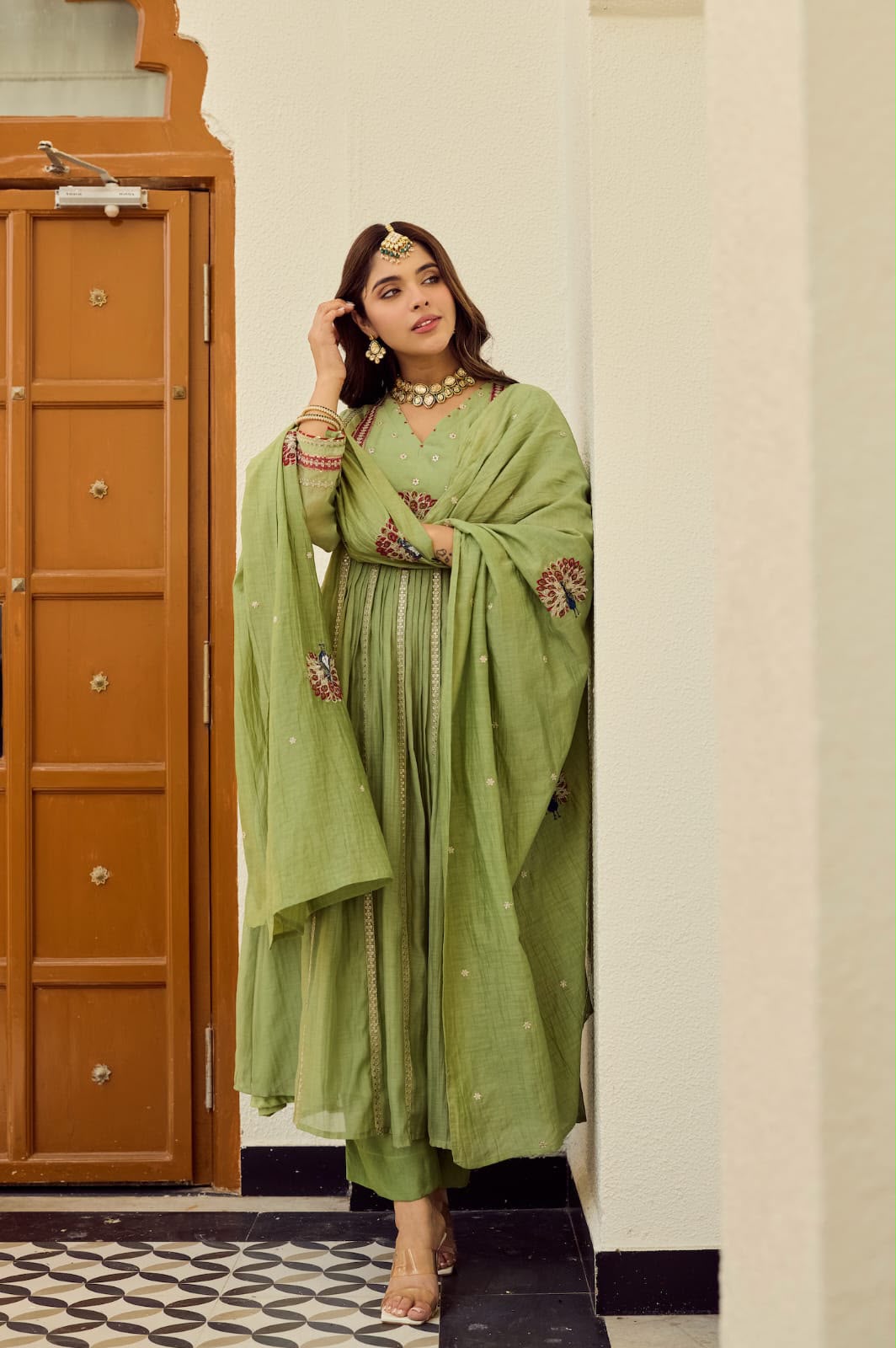 Embroidered Anarkali 3 Piece kurta Set