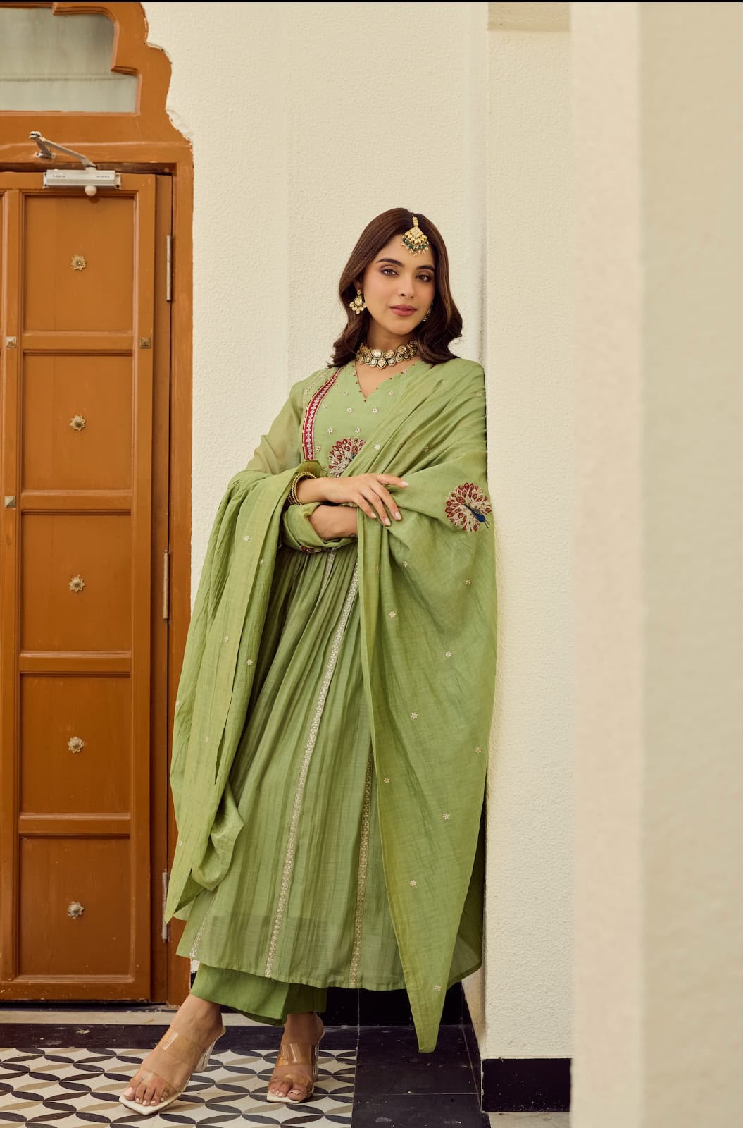 Embroidered Anarkali 3 Piece kurta Set