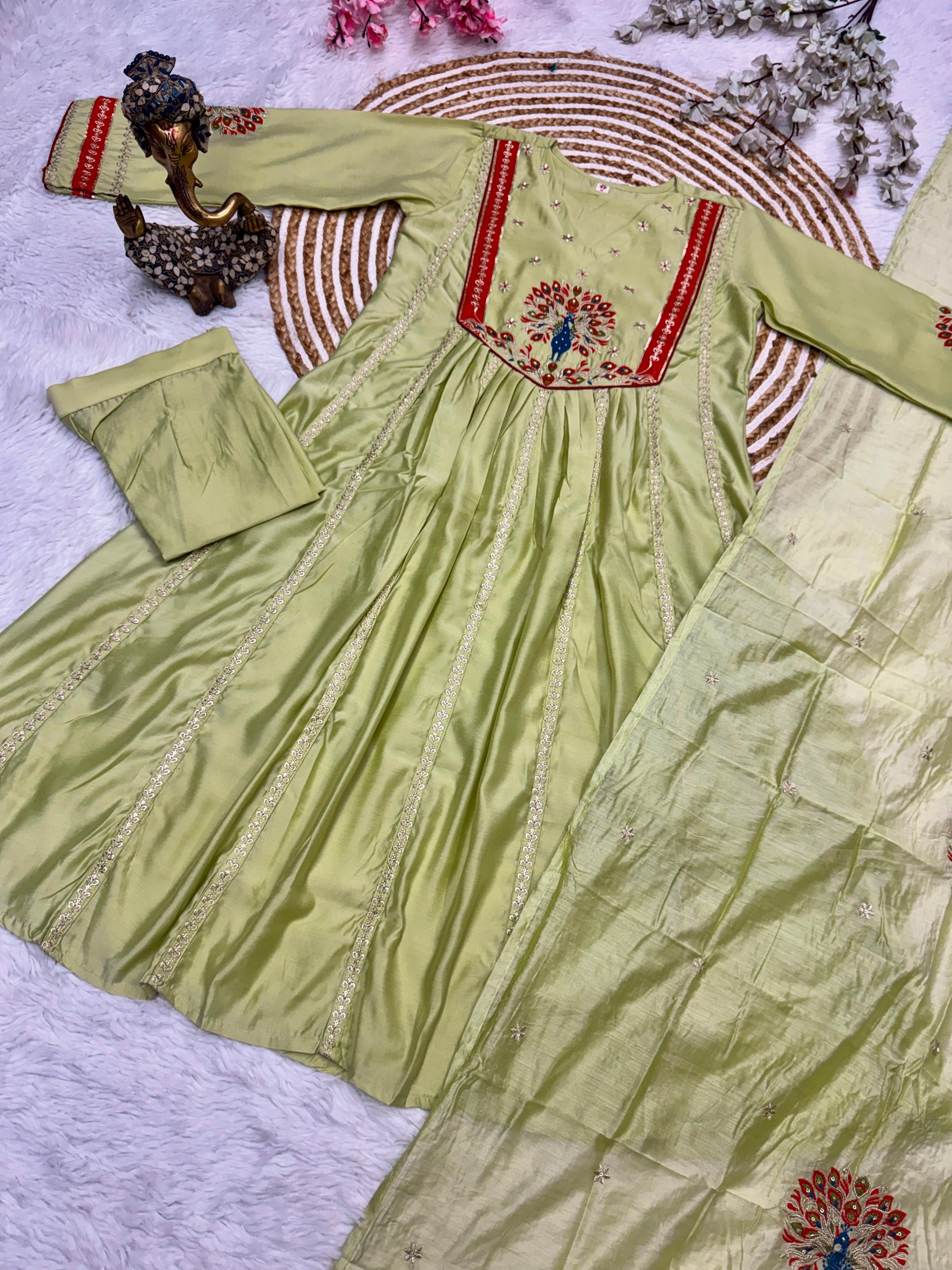 Embroidered Anarkali 3 Piece kurta Set