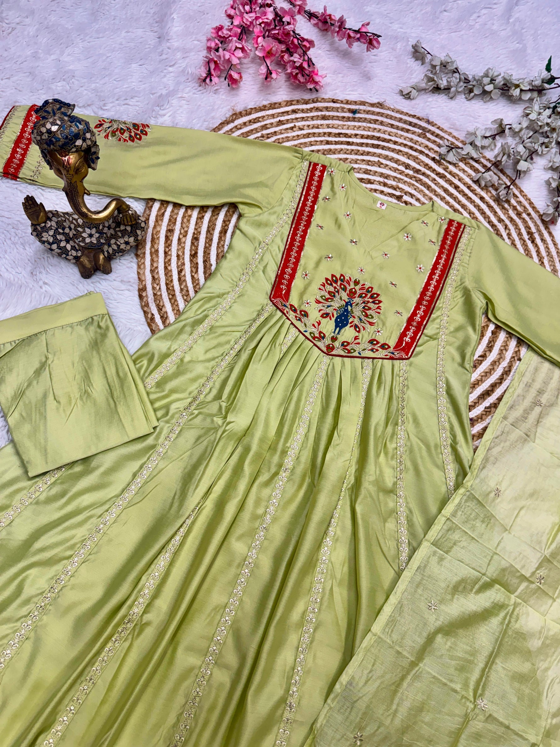 Embroidered Anarkali 3 Piece kurta Set