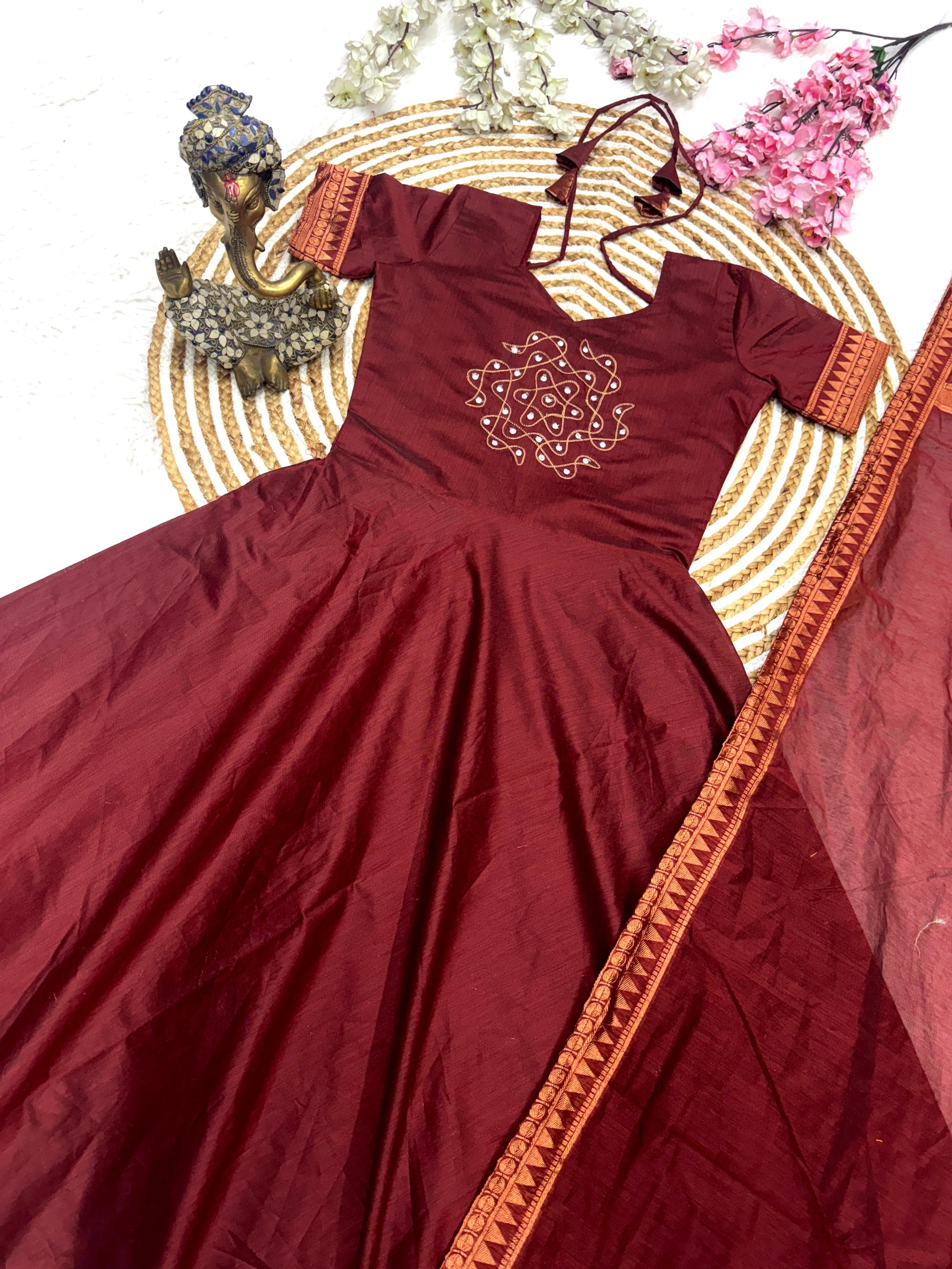 Embroidered Anarkali Suit Set