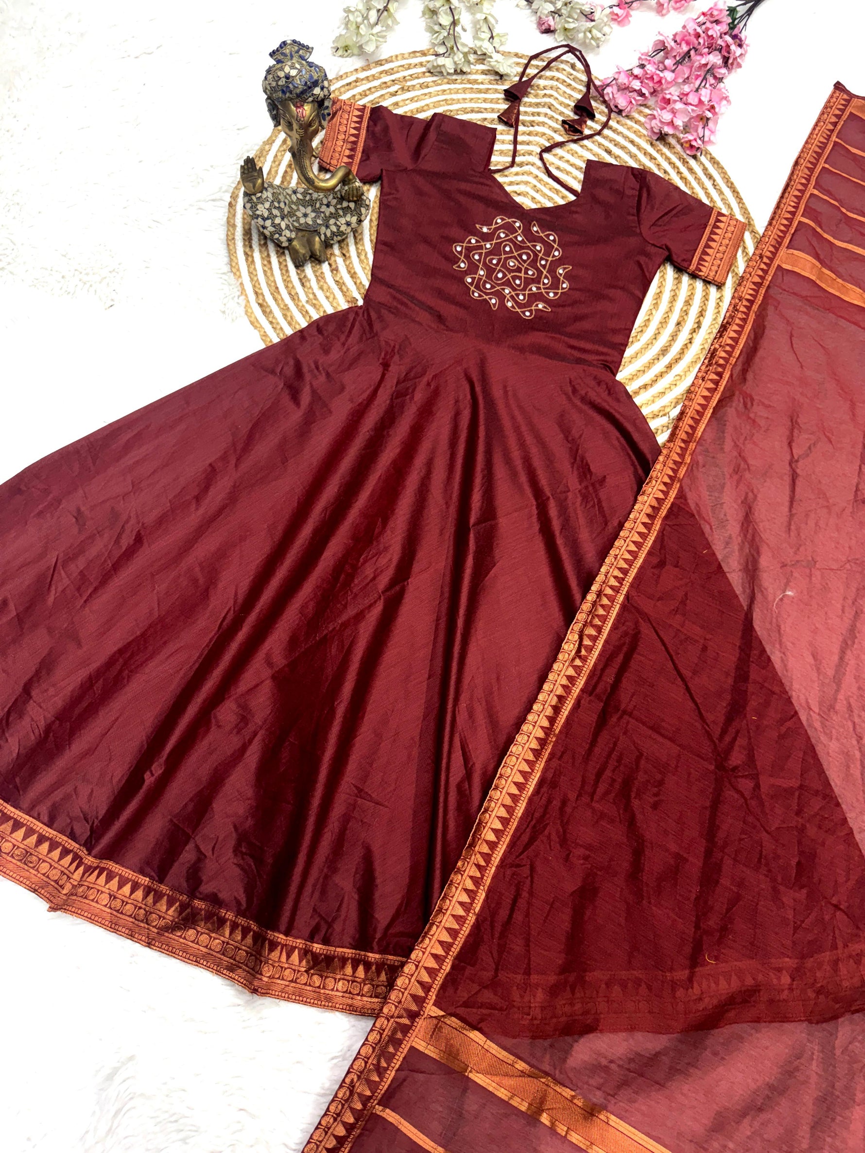 Embroidered Anarkali Suit Set