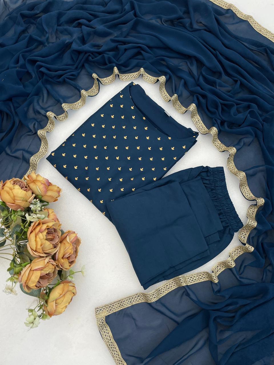 Saanvi Foil Work Ethnic Suit Set