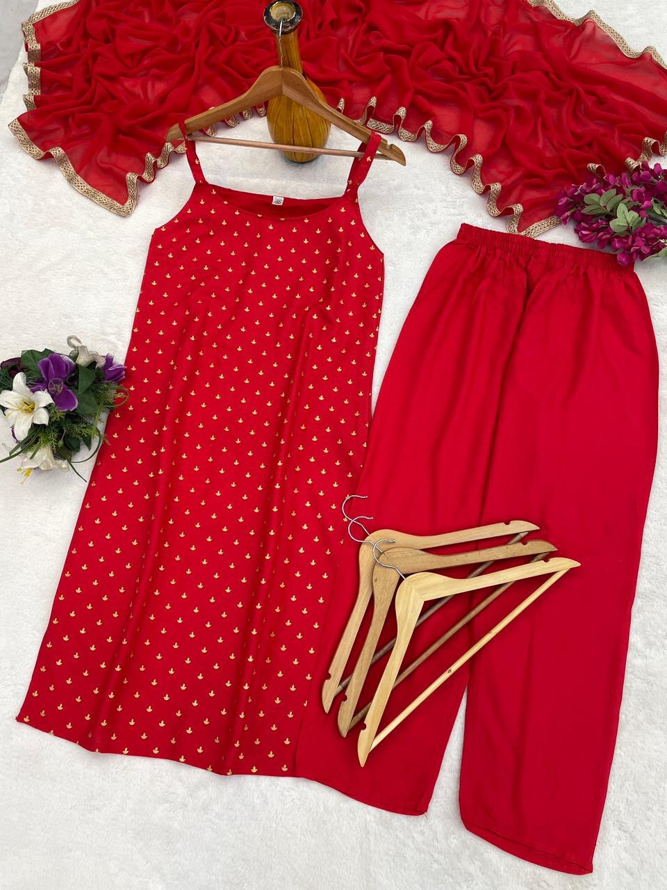 Saanvi Foil Work Ethnic Suit Set