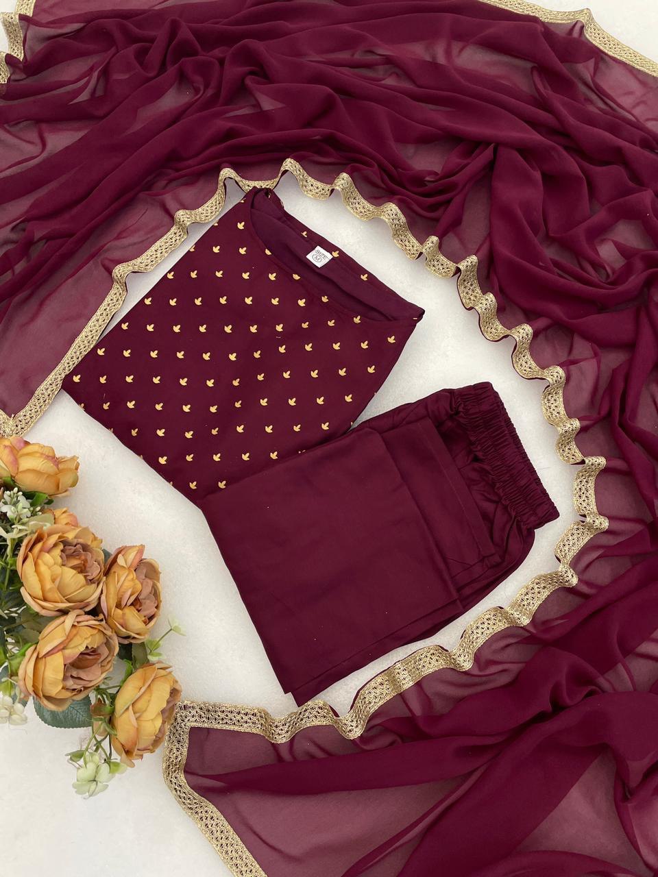 Saanvi Foil Work Ethnic Suit Set