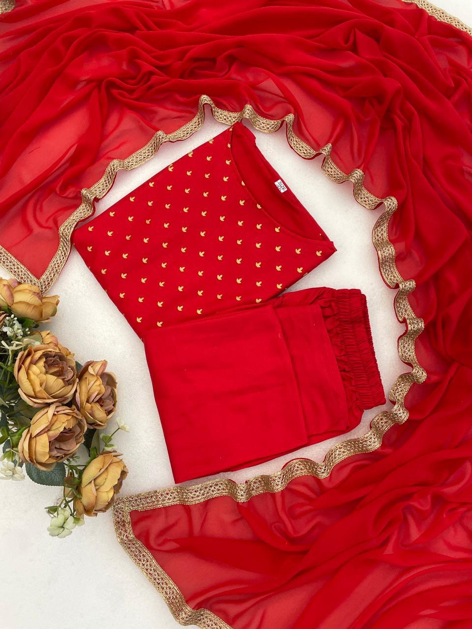 Saanvi Foil Work Ethnic Suit Set